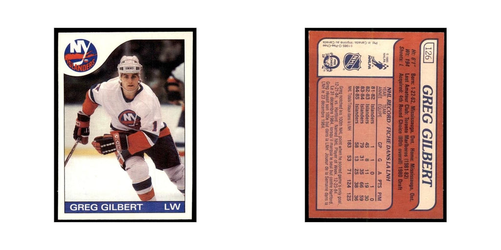 Greg Gilbert 1985 O-Pee-Chee #126 New York Islanders Hockey Card NM