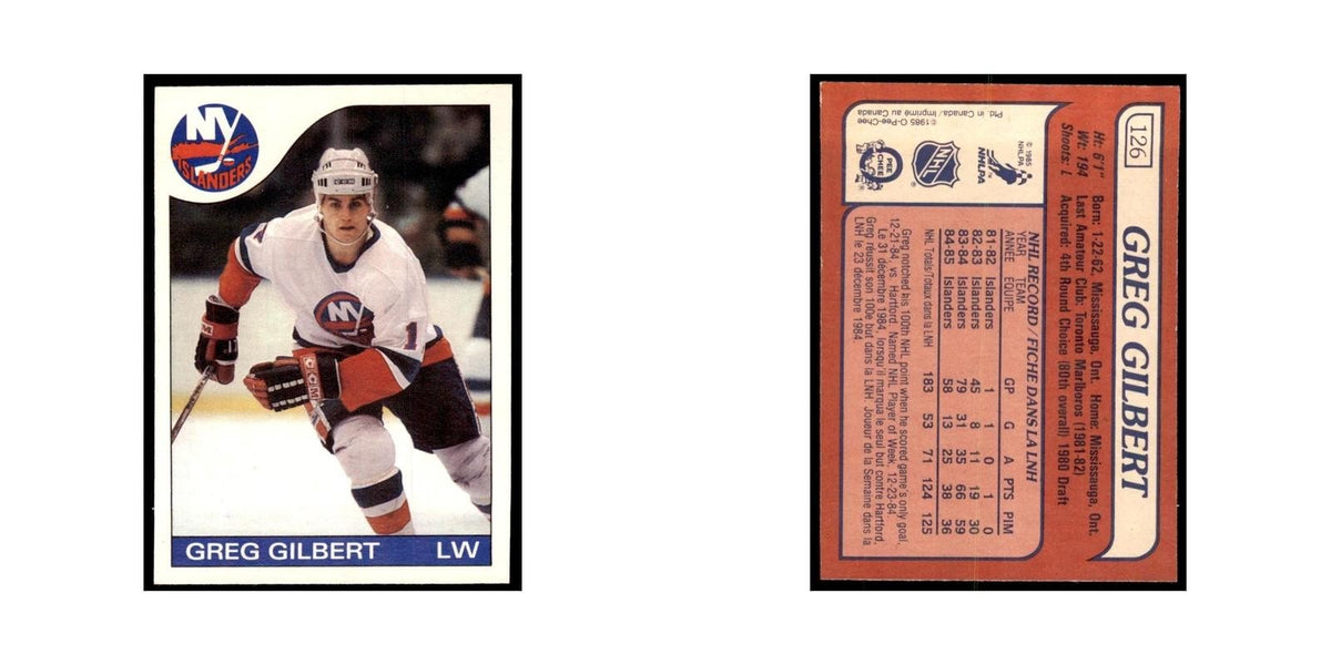 Greg Gilbert 1985 O-Pee-Chee #126 New York Islanders Hockey Card NM