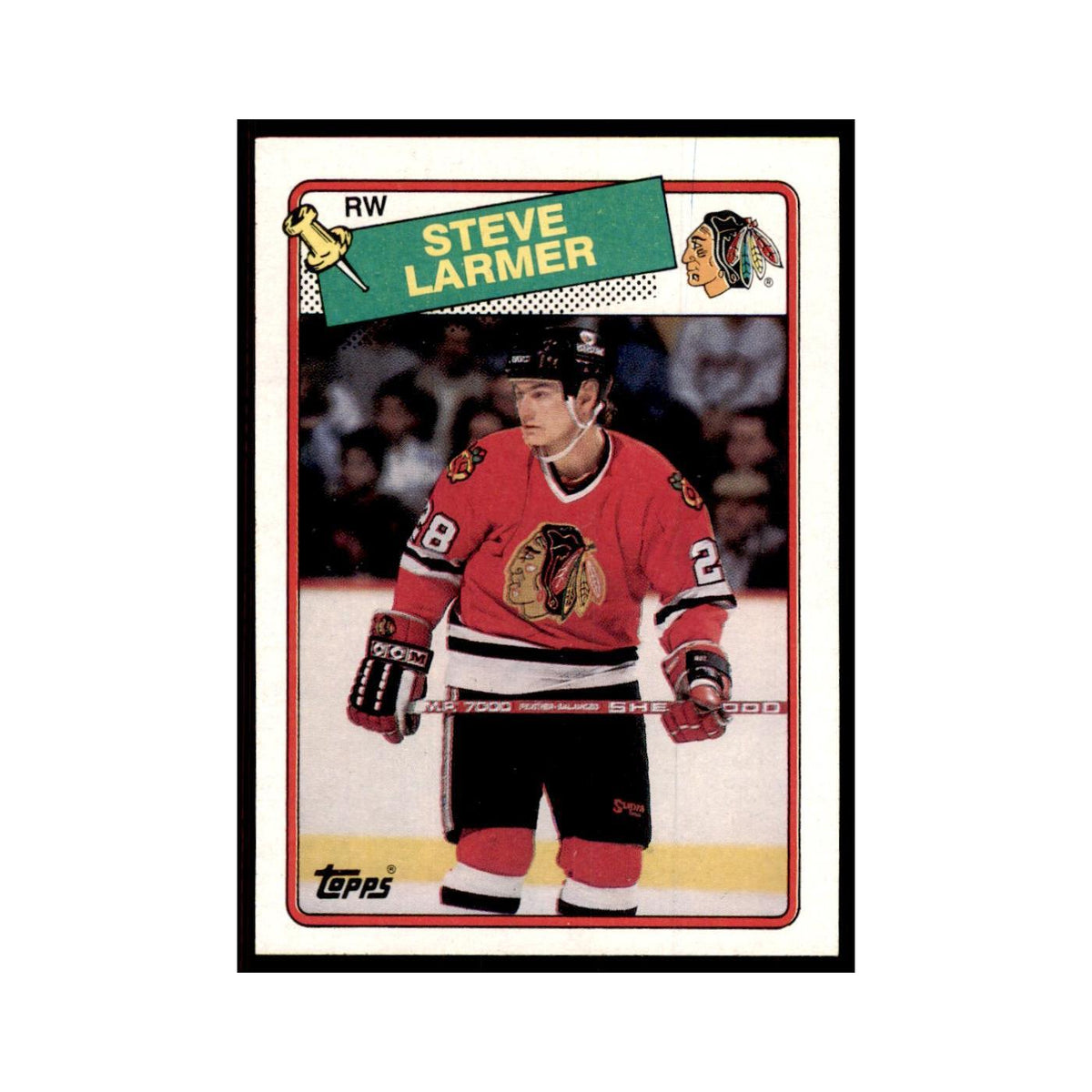 Steve Larmer 1988 Topps #154 Chicago Blackhawks Hockey Card NM