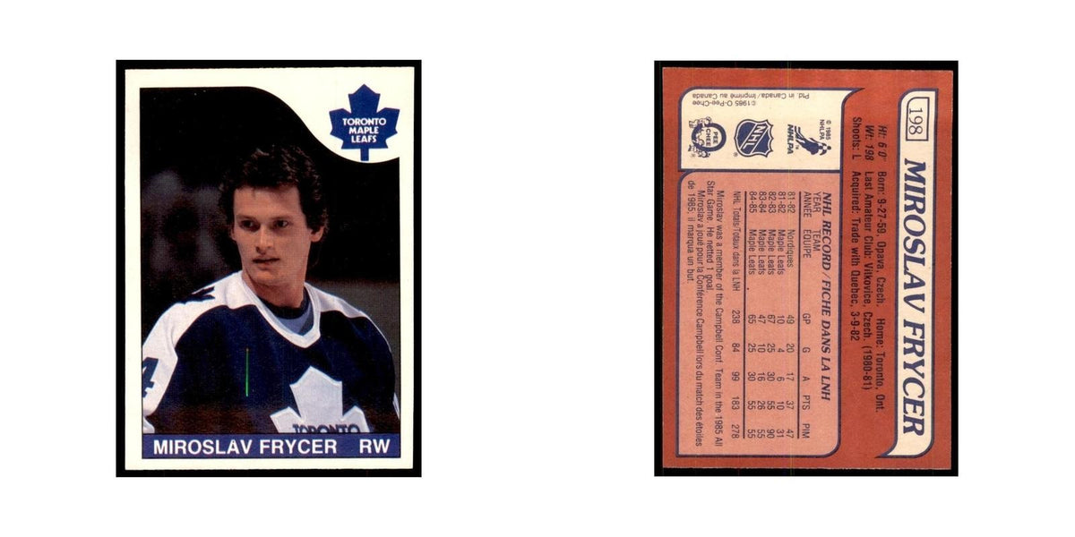 Miroslav Frycer 1985 O-Pee-Chee #198 Toronto Maple Leafs Hockey Card NM
