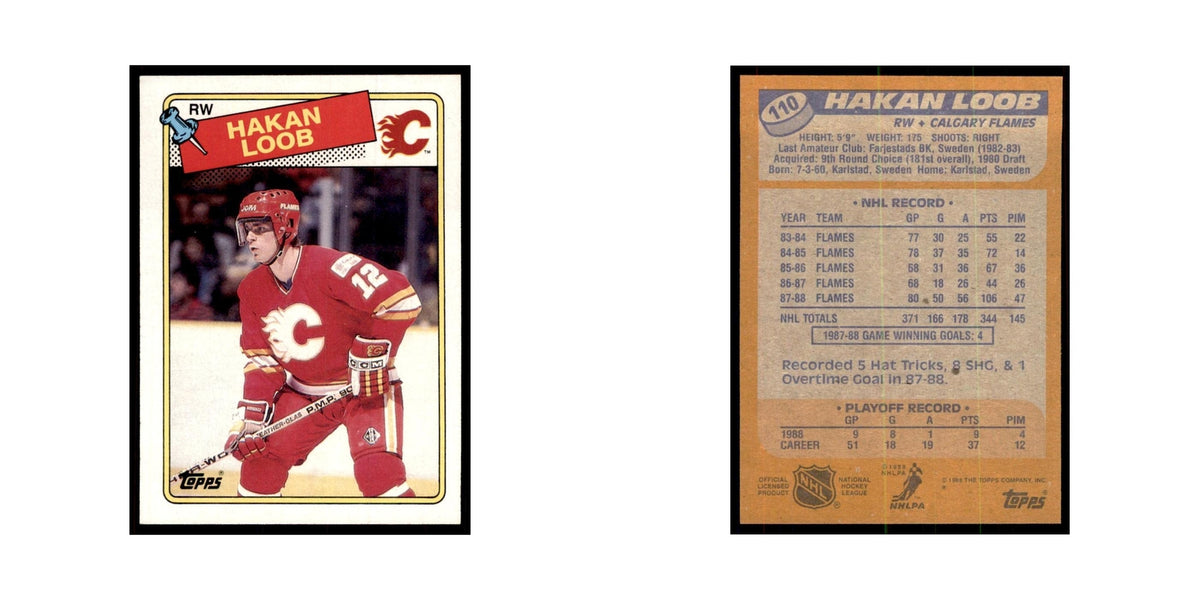 Hakan Loob 1988 Topps #110 Calgary Flames Hockey Card NM