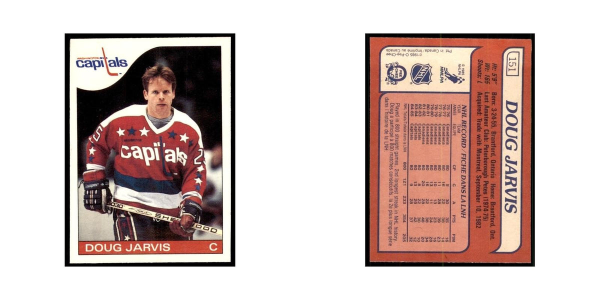 Doug Jarvis 1985 O-Pee-Chee #151 Washington Capitals Hockey Card NM