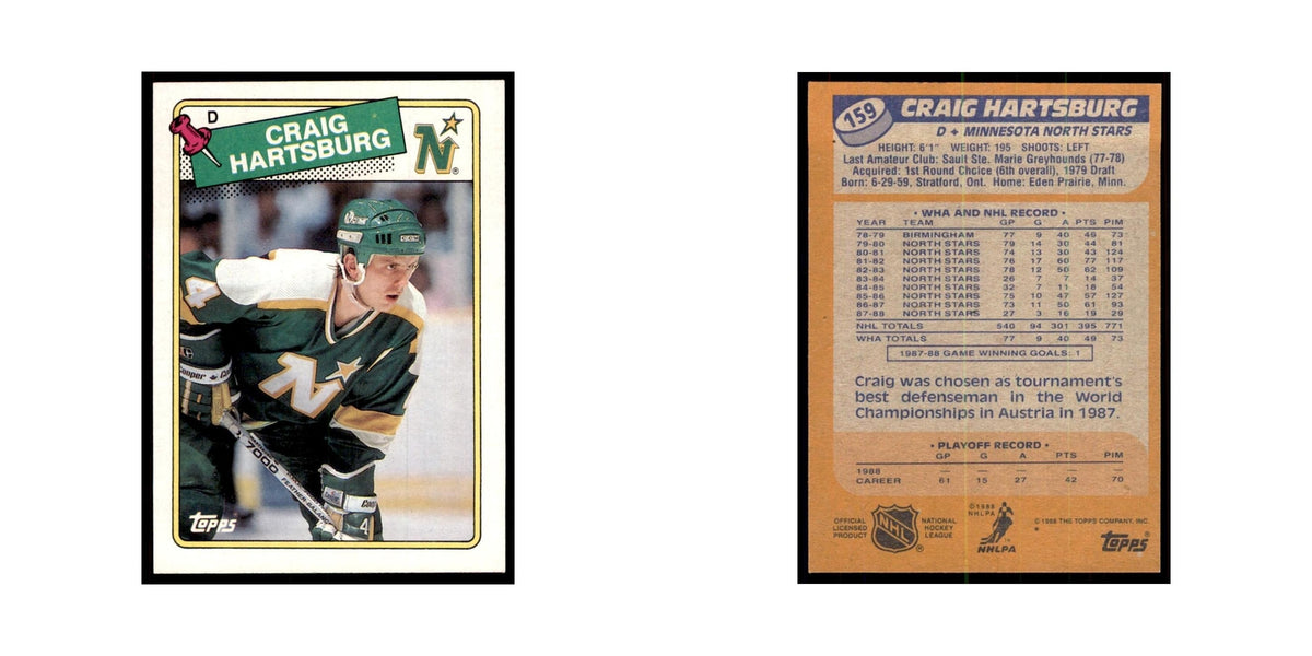 Craig Hartsburg 1988 Topps #159 Minnesota North Stars Hockey Card NM