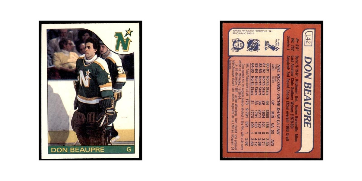 Don Beaupre 1985 O-Pee-Chee #142 Minnesota North Stars Hockey Card NM