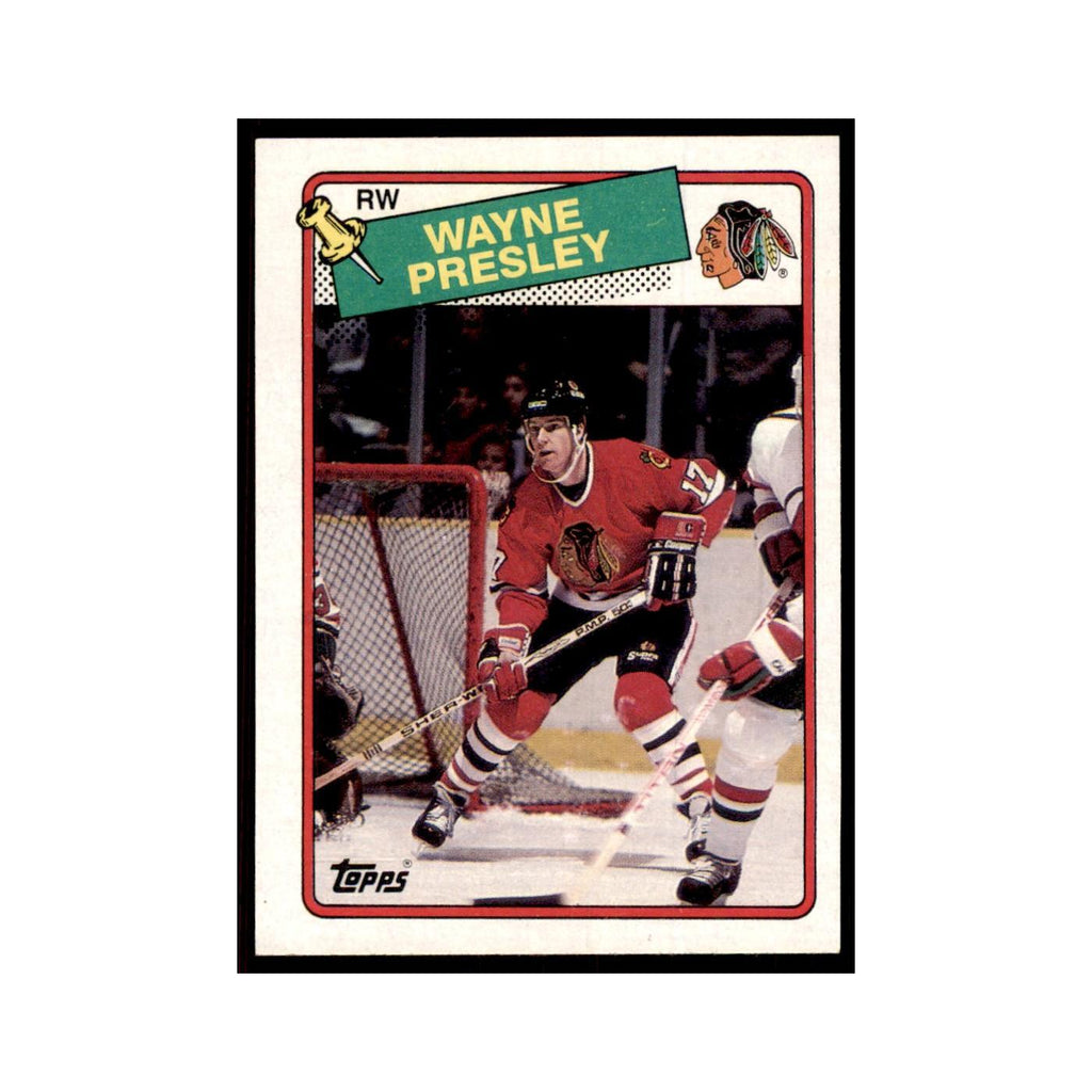 Wayne Presley 1988 Topps #185 Chicago Blackhawks Hockey Card NM