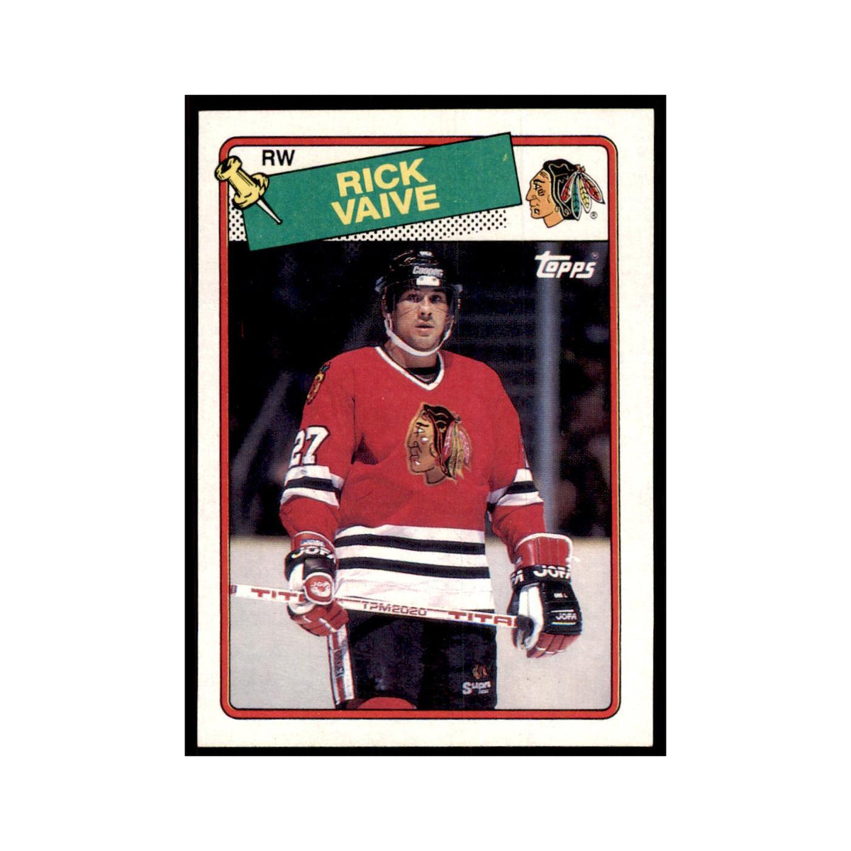 Rick Vaive 1988 Topps #77 Chicago Blackhawks Hockey Card NM