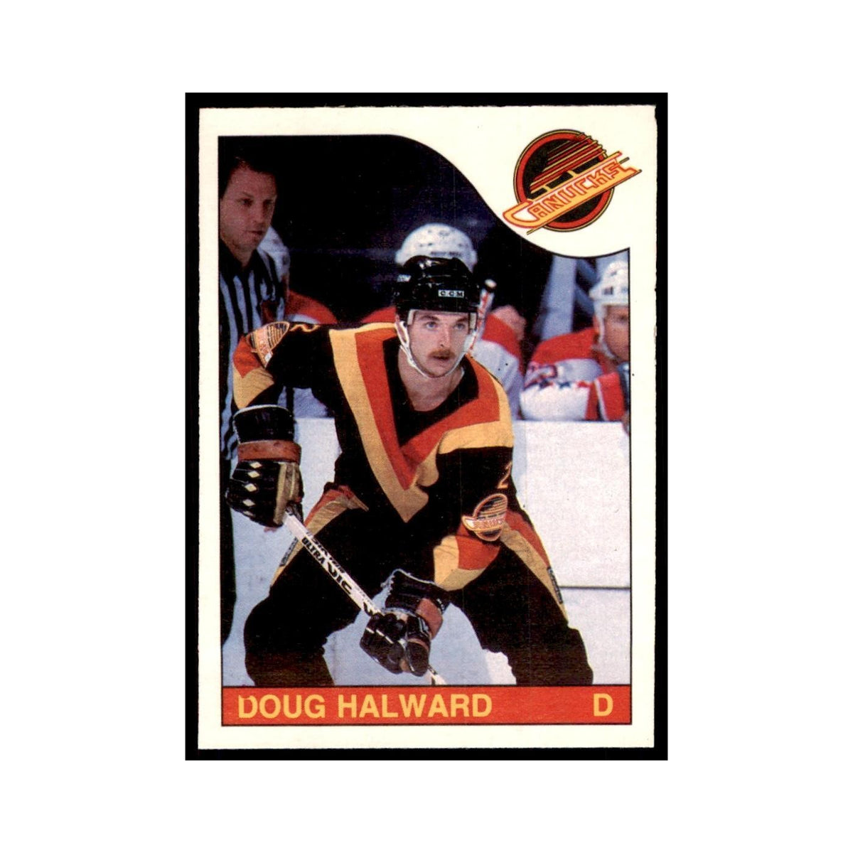 Doug Halward 1985 O-Pee-Chee #189 Vancouver Canucks Hockey Card NM