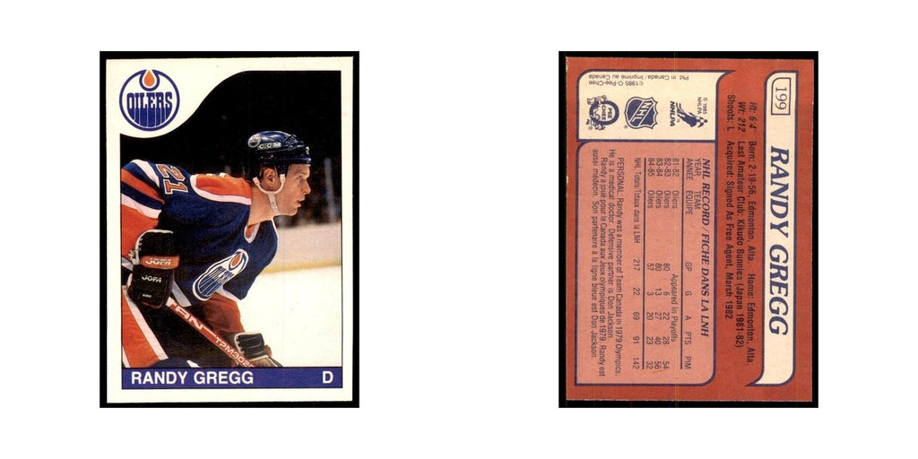 Randy Gregg 1985 O-Pee-Chee #199 Edmonton Oilers Hockey Card NM