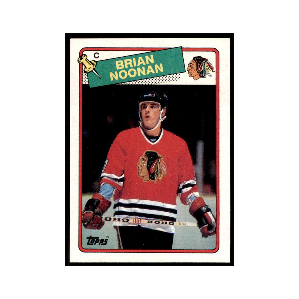 Brian Noonan Rookie 1988 Topps #165 Chicago Blackhawks Hockey Card NM