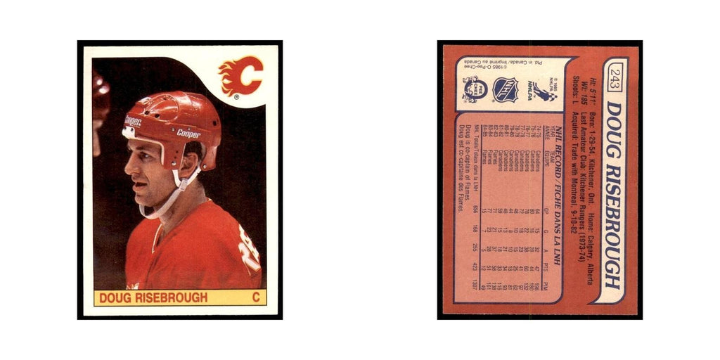 Doug Risebrough 1985 O-Pee-Chee #243 Calgary Flames Hockey Card NM