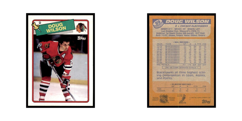 Doug Wilson 1988 Topps #89 Chicago Blackhawks Hockey Card NM