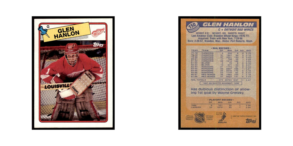Glen Hanlon 1988 Topps #150 Detroit Red Wings Hockey Card NM