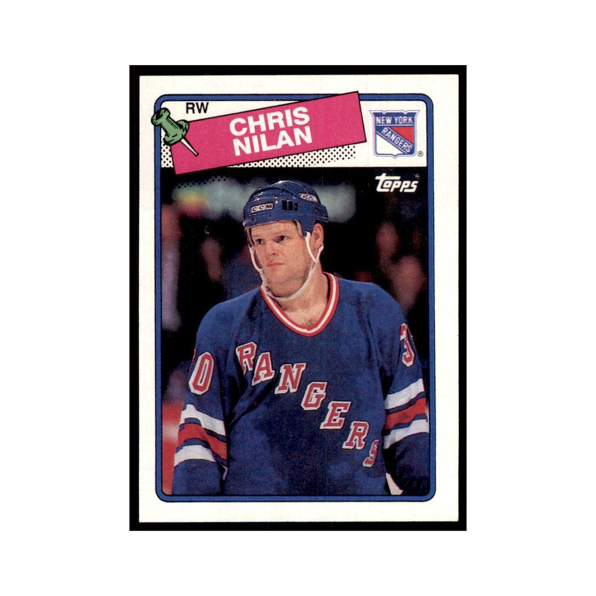 Chris Nilan 1988 Topps #31 New York Rangers Hockey Card NM