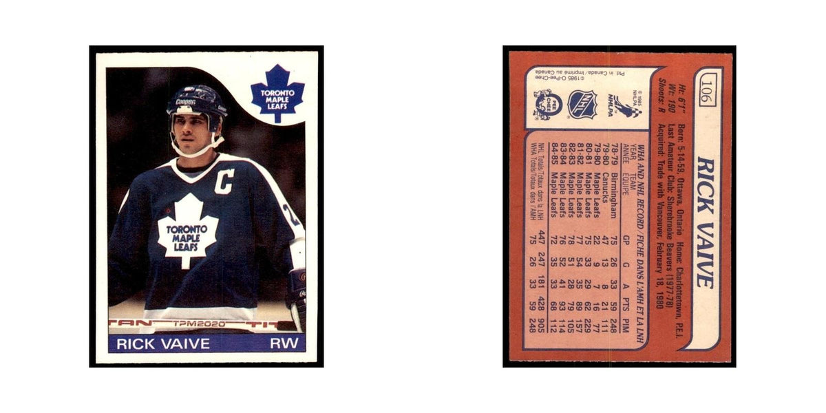 Rick Vaive 1985 O-Pee-Chee #106 Toronto Maple Leafs Hockey Card NM