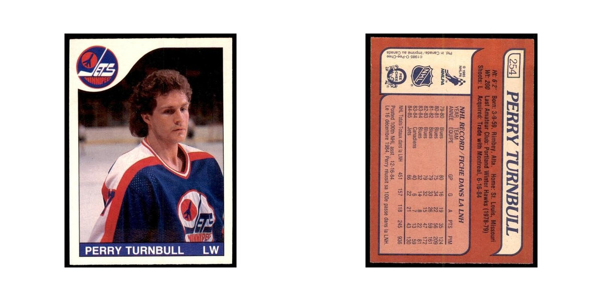 Perry Turnbull 1985 O-Pee-Chee #254 Winnipeg Jets Hockey Card NM