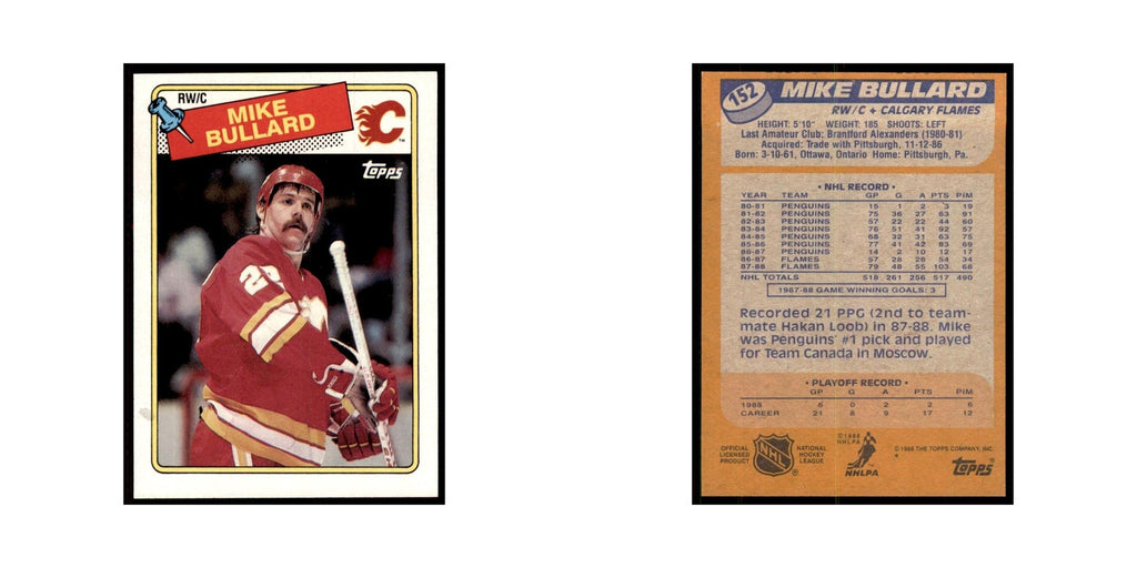 Mike Bullard 1988 Topps #152 Calgary Flames Hockey Card NM