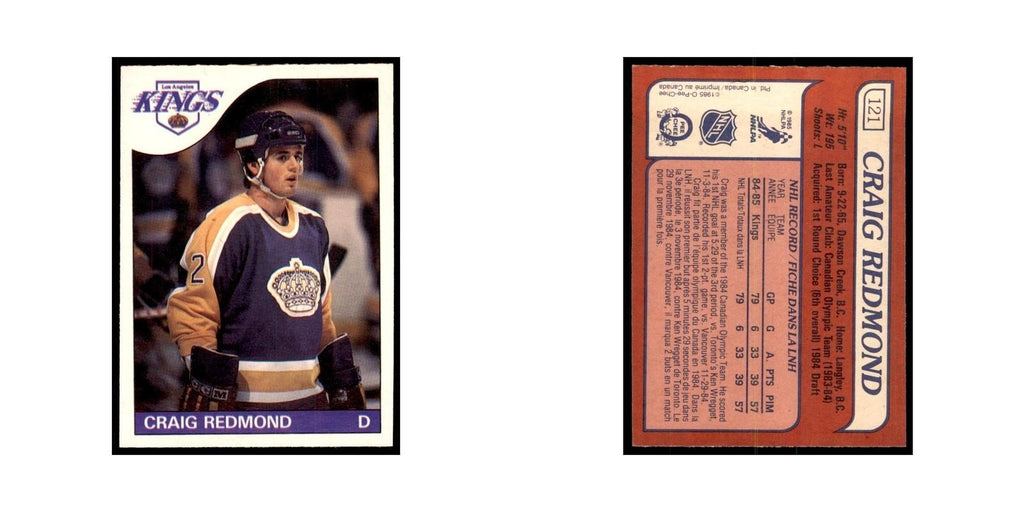 Craig Redmond Rookie 1985 O-Pee-Chee #121 Los Angeles Kings Hockey Card NM