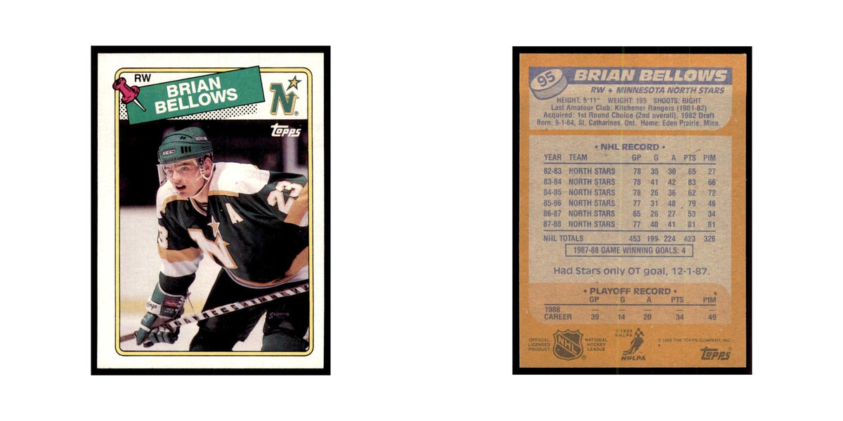 Brian Bellows 1988 Topps #95 Minnesota North Stars Hockey Card NM
