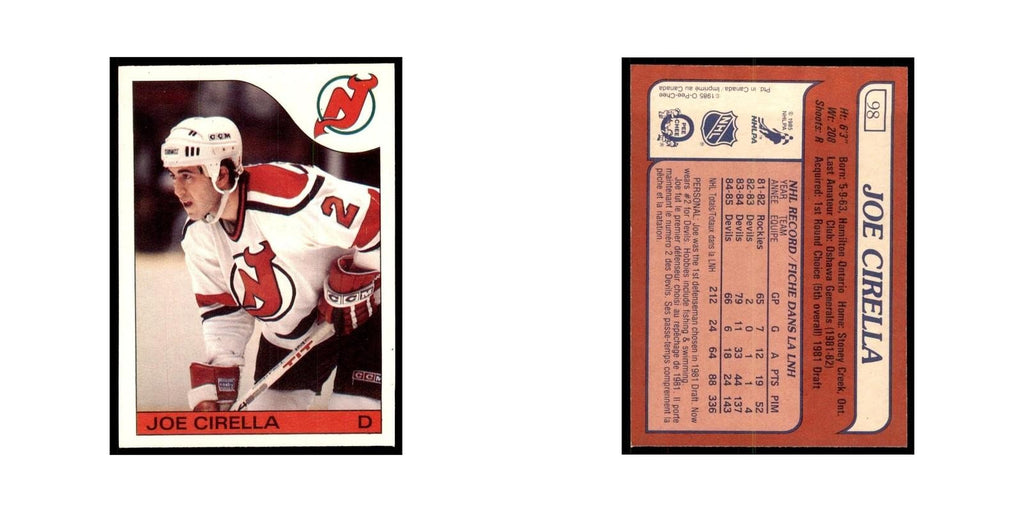 Joe Cirella 1985 O-Pee-Chee #98 New Jersey Devils Hockey Card NM