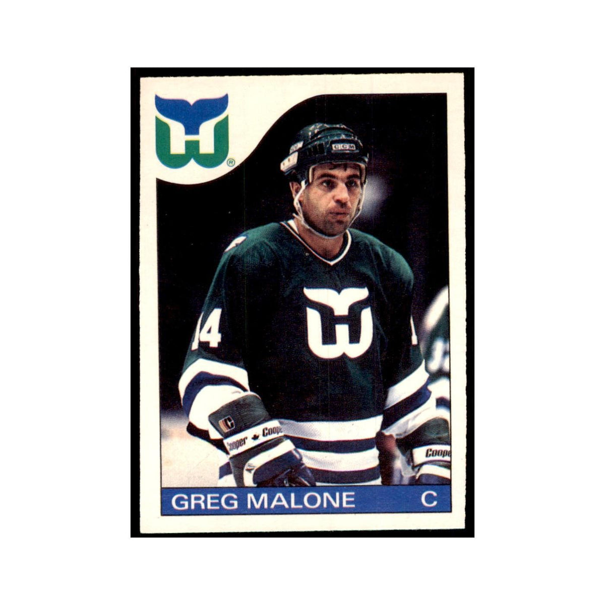 Greg Malone 1985 O-Pee-Chee #118 Hartford Whalers Hockey Card NM