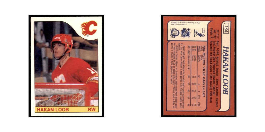 Hakan Loob 1985 O-Pee-Chee #184 Calgary Flames Hockey Card NM