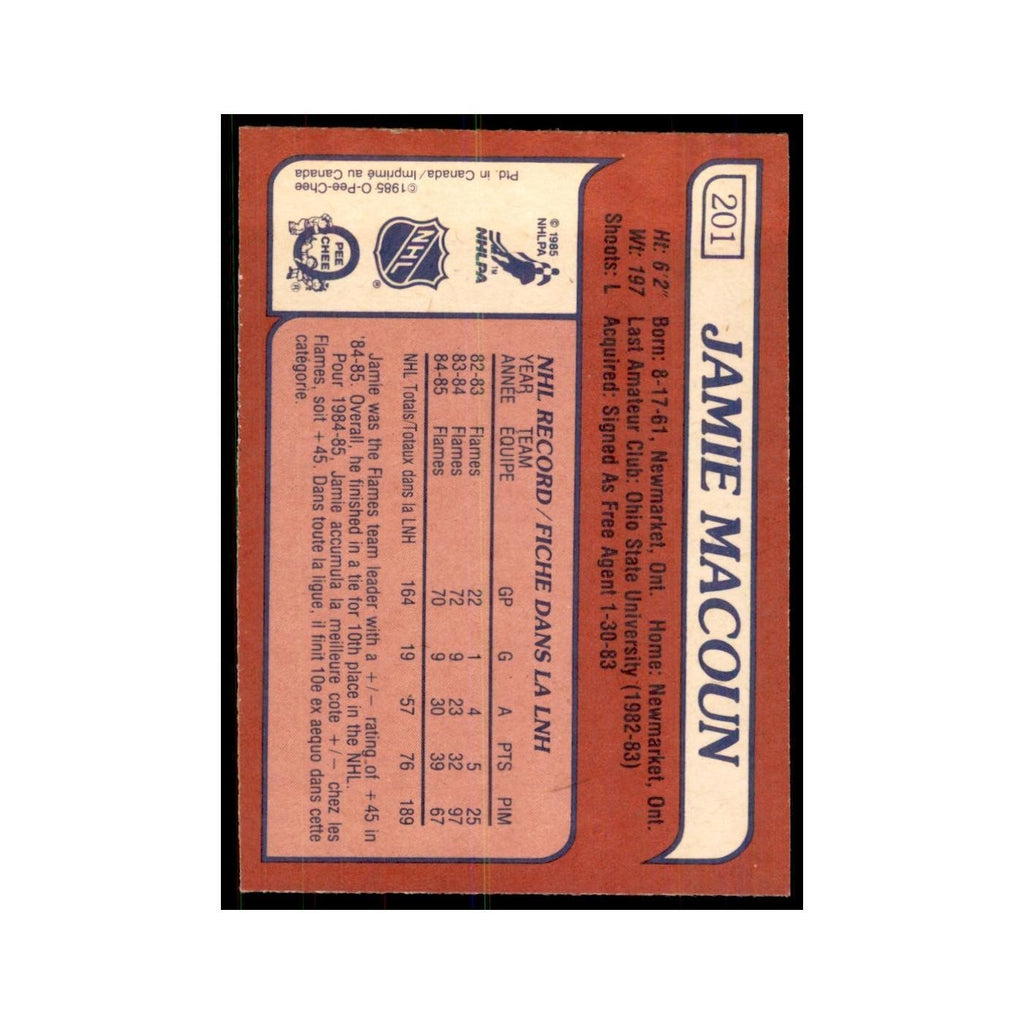 Jamie Macoun 1985 O-Pee-Chee #201 Calgary Flames Hockey Card NM