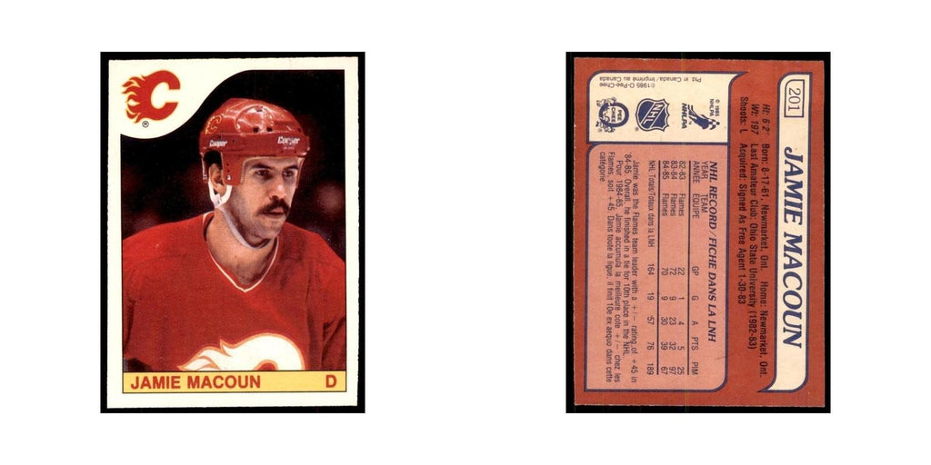 Jamie Macoun 1985 O-Pee-Chee #201 Calgary Flames Hockey Card NM
