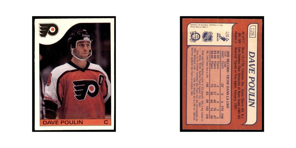 Dave Poulin 1985 O-Pee-Chee #128 Philadelphia Flyers Hockey Card NM