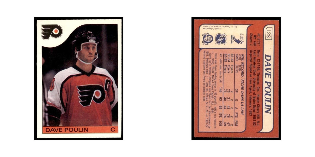 Dave Poulin 1985 O-Pee-Chee #128 Philadelphia Flyers Hockey Card NM