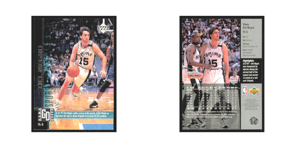 Vinny Del Negro 1997 Upper Deck #112 San Antonio Spurs Basketball Card NM