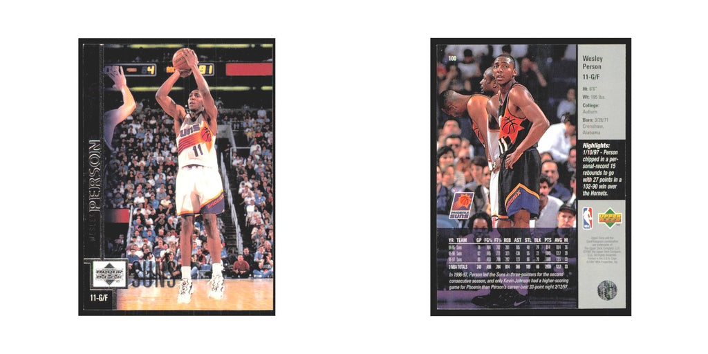 Wesley Person 1997 Upper Deck #100 Phoenix Suns Basketball Card NM