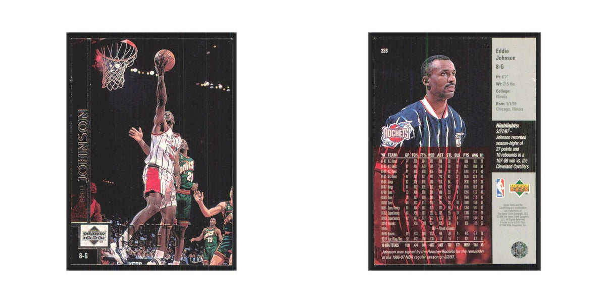 Eddie Johnson 1997 Upper Deck #228 Houston Rockets Basketball Card NM