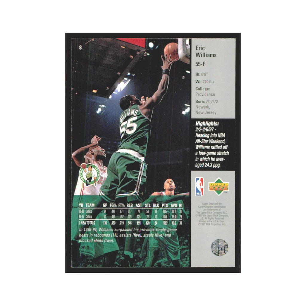 Eric Williams 1997 Upper Deck #8 Boston Celtics Basketball Card NM
