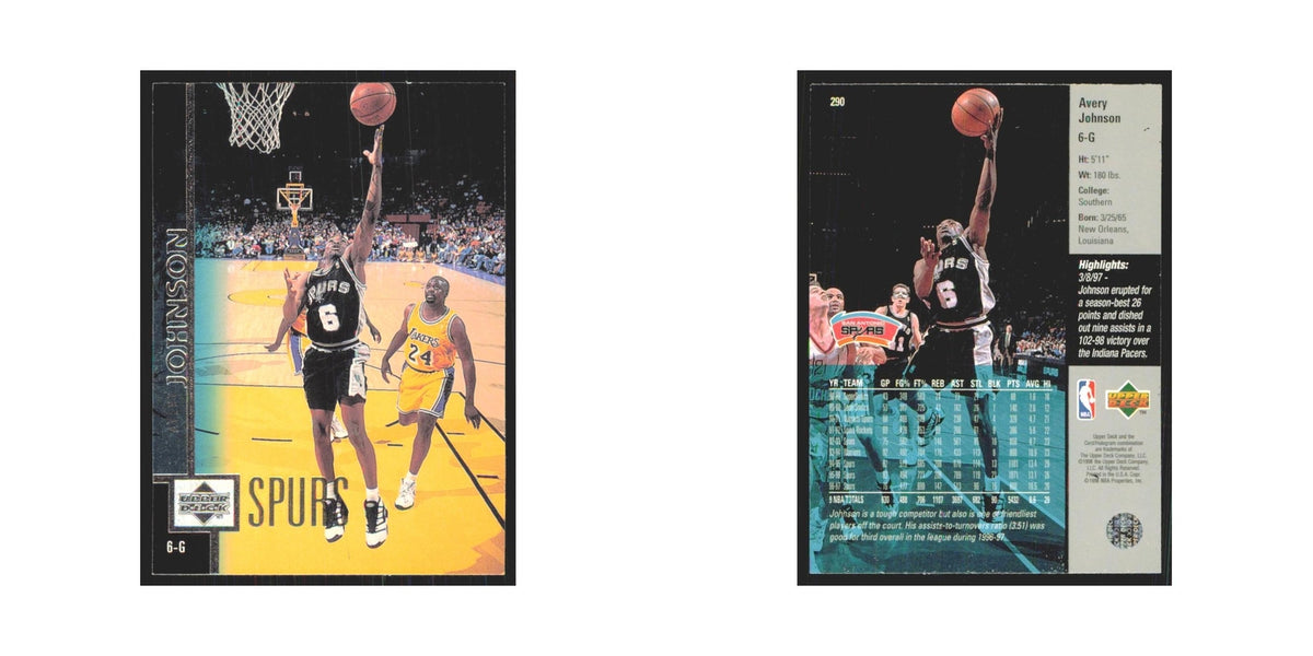 Avery Johnson 1997 Upper Deck #290 San Antonio Spurs Basketball Card NM