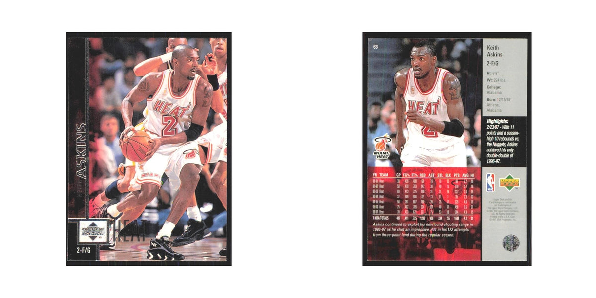 Keith Askins 1997 Upper Deck #63 Miami Heat Basketball Card NM