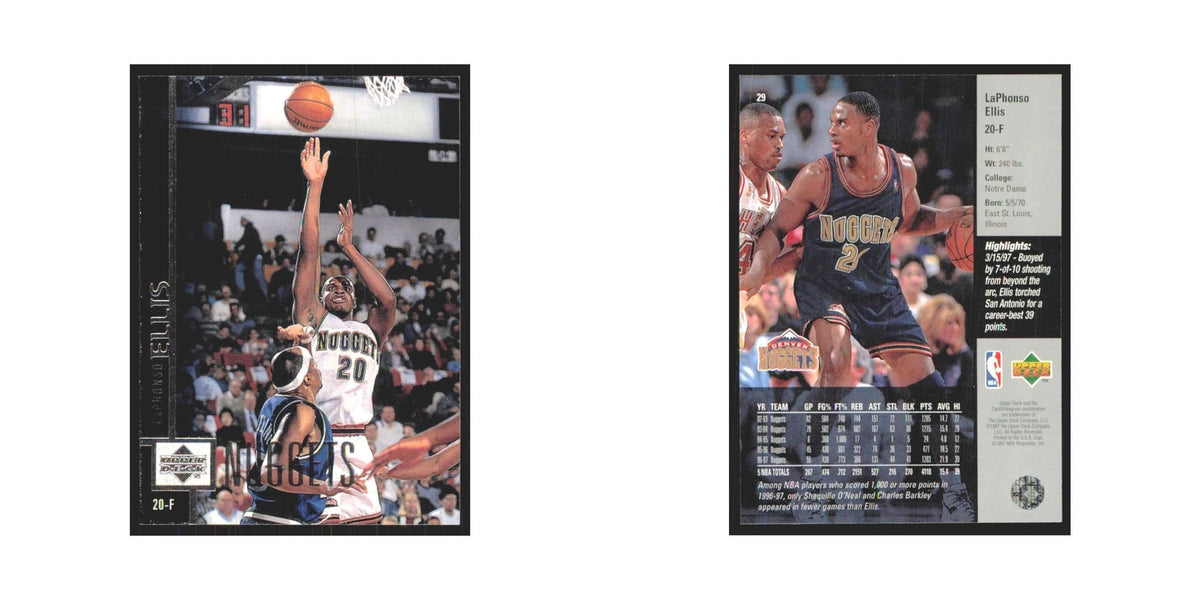 LaPhonso Ellis 1997 Upper Deck #29 Denver Nuggets Basketball Card NM