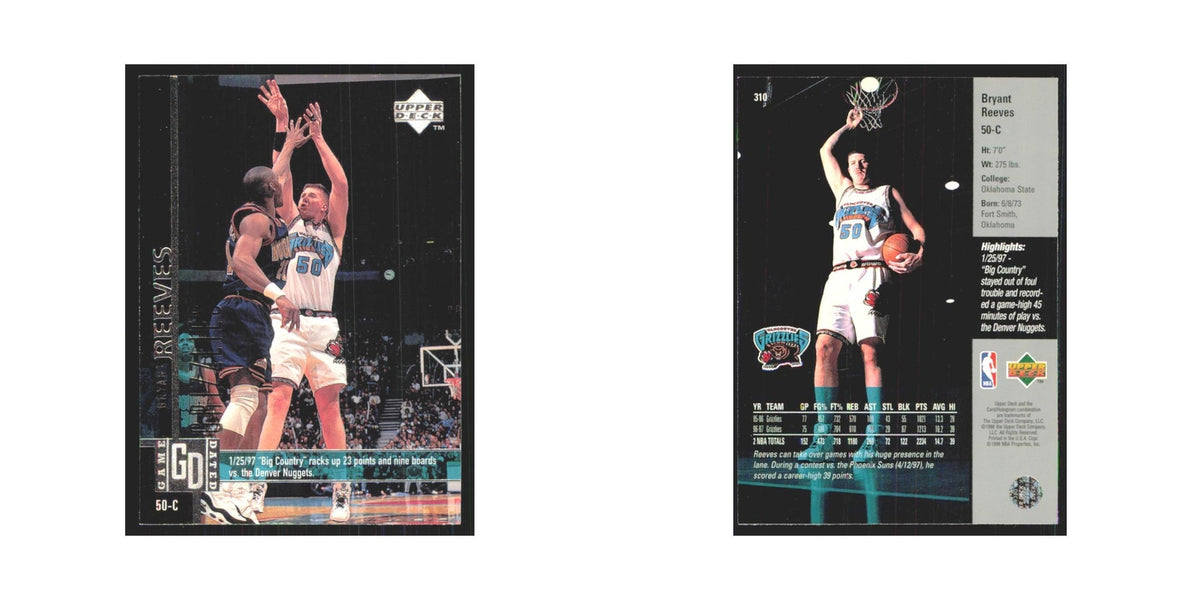 Bryant Reeves 1997 Upper Deck #310 Vancouver Grizzlies Basketball Card NM