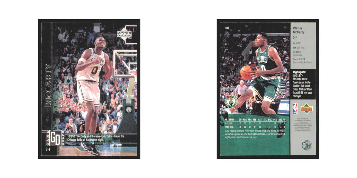 Walter McCarty 1997 Upper Deck #189 Dallas Mavericks Basketball Card NM