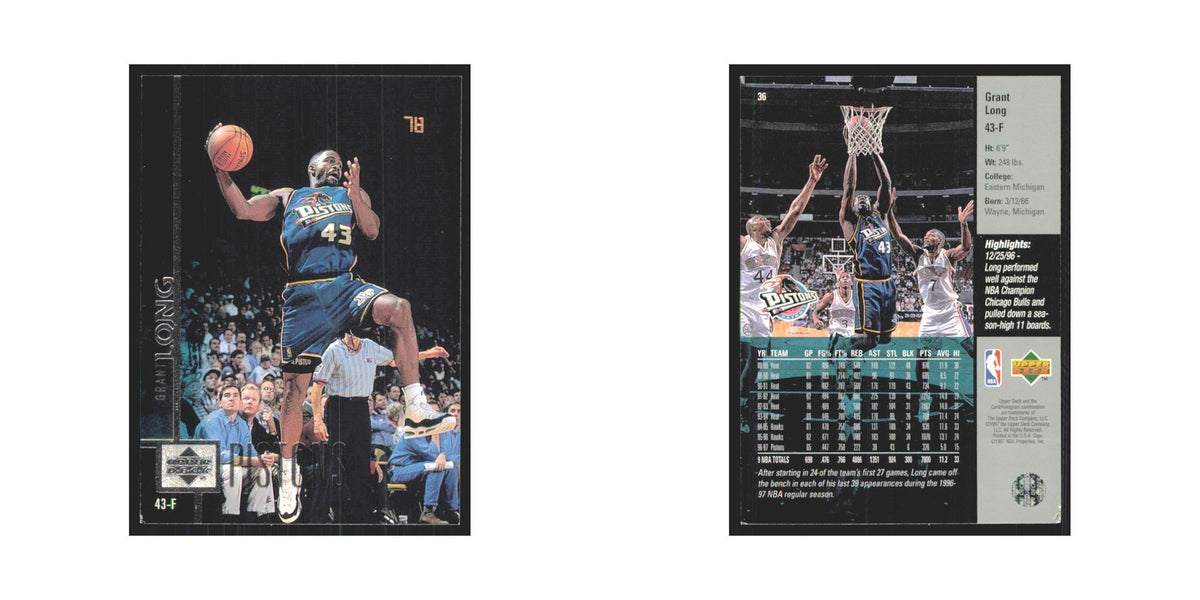Grant Long 1997 Upper Deck #36 Detroit Pistons Basketball Card NM