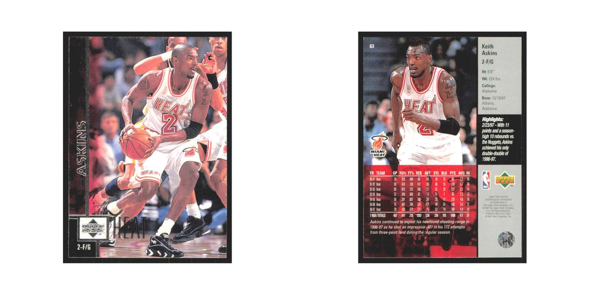 Keith Askins 1997 Upper Deck #63 Miami Heat Basketball Card NM