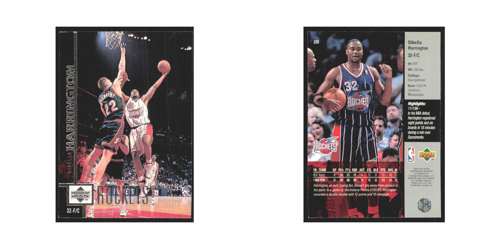 Othella Harrington 1997 Upper Deck #226 Houston Rockets Basketball Card NM