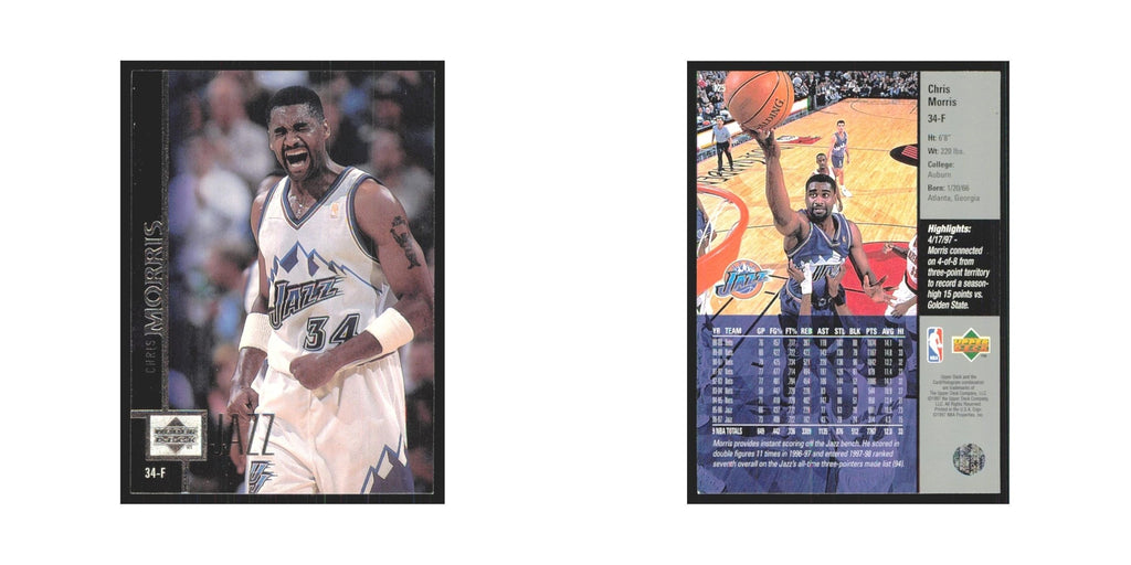Chris Morris 1997 Upper Deck #125 Utah Jazz Basketball Card NM