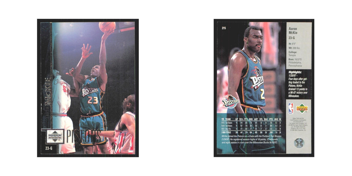 Aaron McKie 1997 Upper Deck #215 Detroit Pistons Basketball Card NM