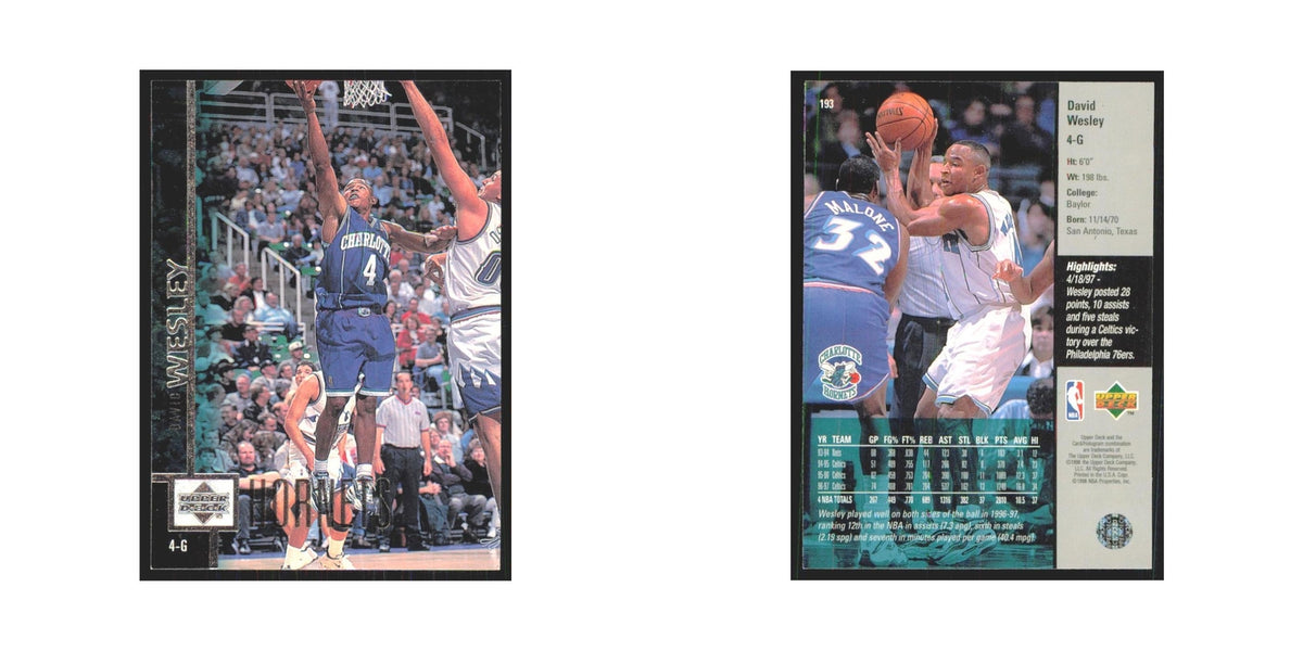 David Wesley 1997 Upper Deck #193 Charlotte Hornets Basketball Card NM