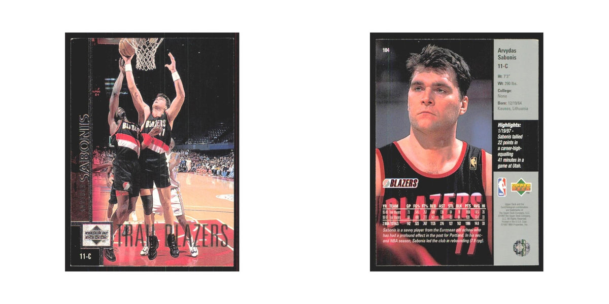 Arvydas Sabonis 1997 Upper Deck #104 Portland Trail Blazers Basketball Card NM