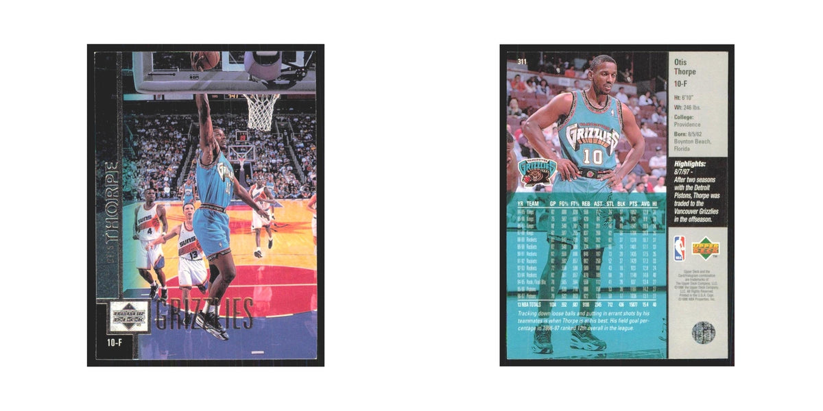Otis Thorpe 1997 Upper Deck #311 Vancouver Grizzlies Basketball Card NM