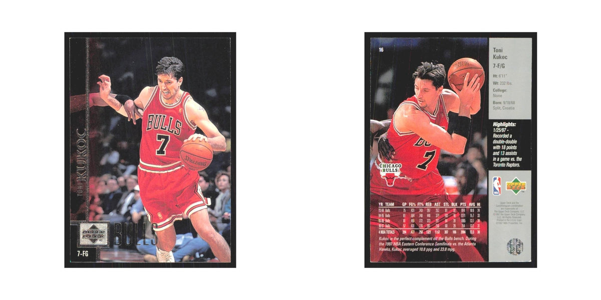 Toni Kukoc 1997 Upper Deck #16 Chicago Bulls Basketball Card NM