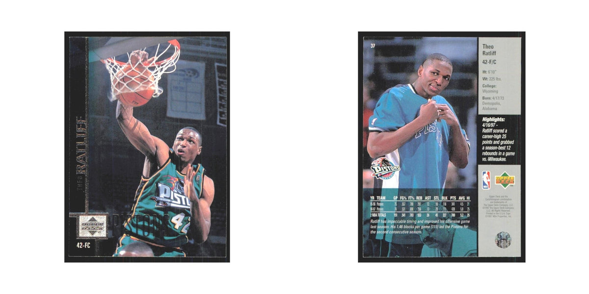 Theo Ratliff 1997 Upper Deck #37 Detroit Pistons Basketball Card NM