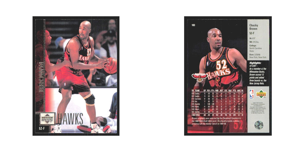 Chucky Brown 1997 Upper Deck #183 Atlanta Hawks Basketball Card NM