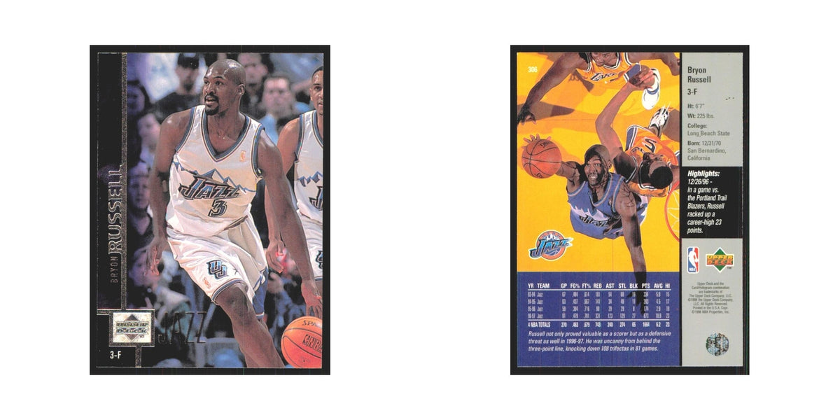 Bryon Russell 1997 Upper Deck #306 Utah Jazz Basketball Card NM